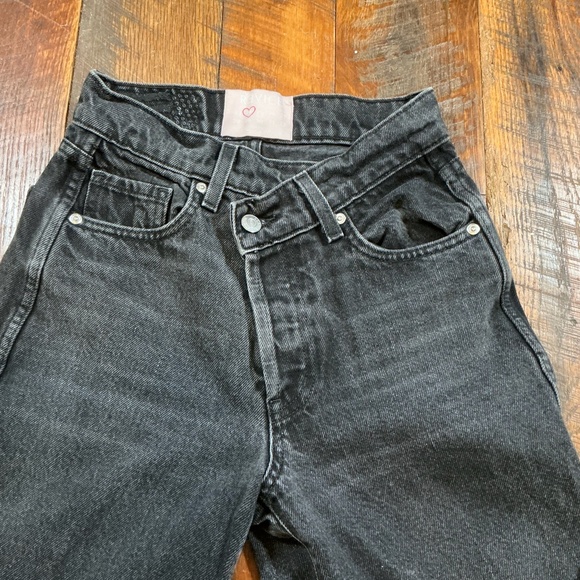 Revice Denim Black High Rise Straight Leg Jeans Size 24 Made in USA - Picture 4 of 10